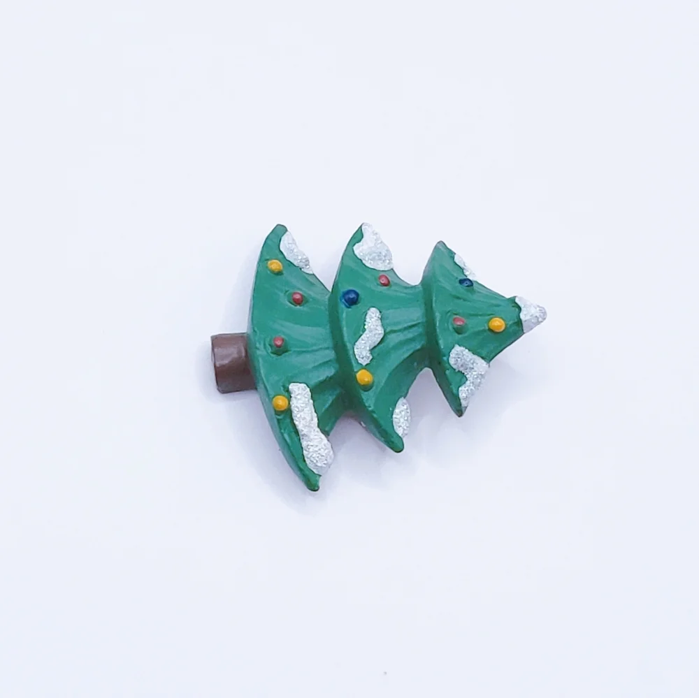 Festive Green Christmas Tree Brooch
